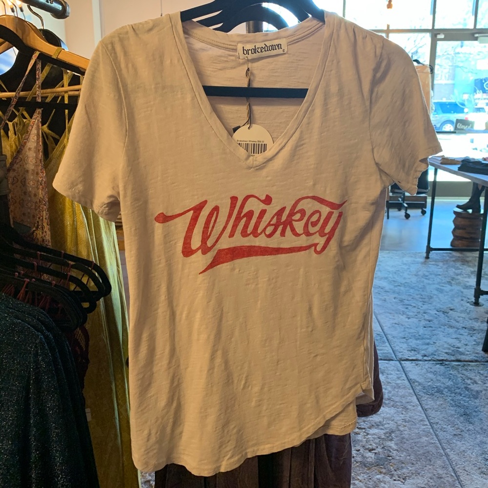 Brokedown Whiskey V-neck Tee